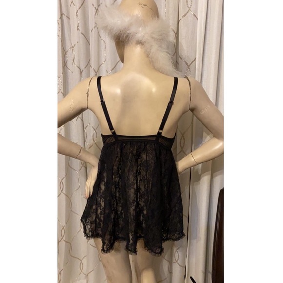 LACE OPEN FRONT RUFFLE TEDDY - Picture 2 of 5